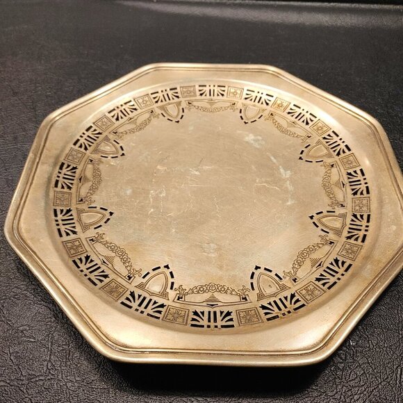 Vintage VBC NS 2388 Silverplate Dish Tray with Cutout Patterns - Picture 1 of 6